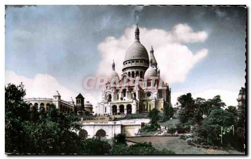 Old Postcard Paris Basilique du Sacre Coeur in Montmartre