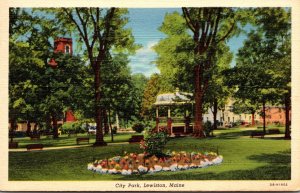 Maine Lewiston City Park 1943 Curteich