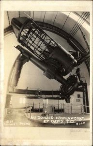 Fort Davis Texas TX McDonald Observatory Telescope Real Photo Vintage Postcard
