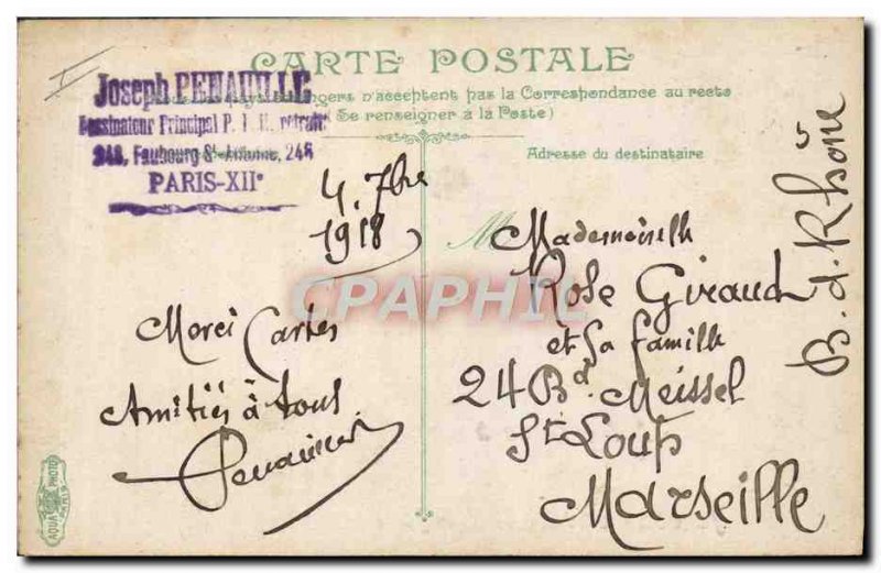 Old Postcard Paris Train