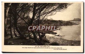 Postcard Old Port Cros Island A beach draws the line