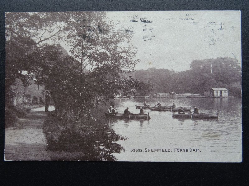 Yorkshire SHEFFIELD Forge Dam showing ROWING BOATS c1918 Postcard by Photochrom