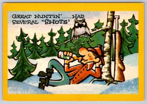 Greetings From Englehart Ontario Canada, Drunk Hunter, Comic Postcard