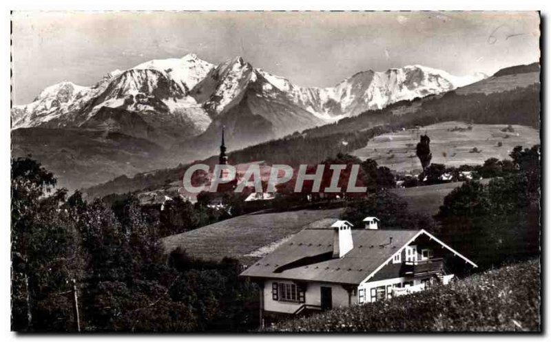 Combloux Old Postcard and Mont Blanc