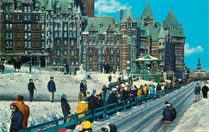 Canada Postcard Quebec The toboggan slide on Dufferin Terrace