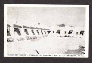 WV Suncrest Motel CLARKSBURG WEST VIRGINIA Postcard