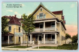 Excelsior Springs Missouri MO Postcard Avalon Apartments Building Exterior 1910