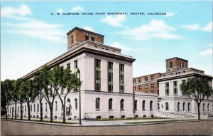 Street View US Customs House Broadway Denver Colorado CO Postcard Unused UNP 