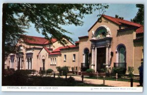 1960 St. Louis Missouri Vintage Postcard Tropical Bird House Zoo Adjoining Wing
