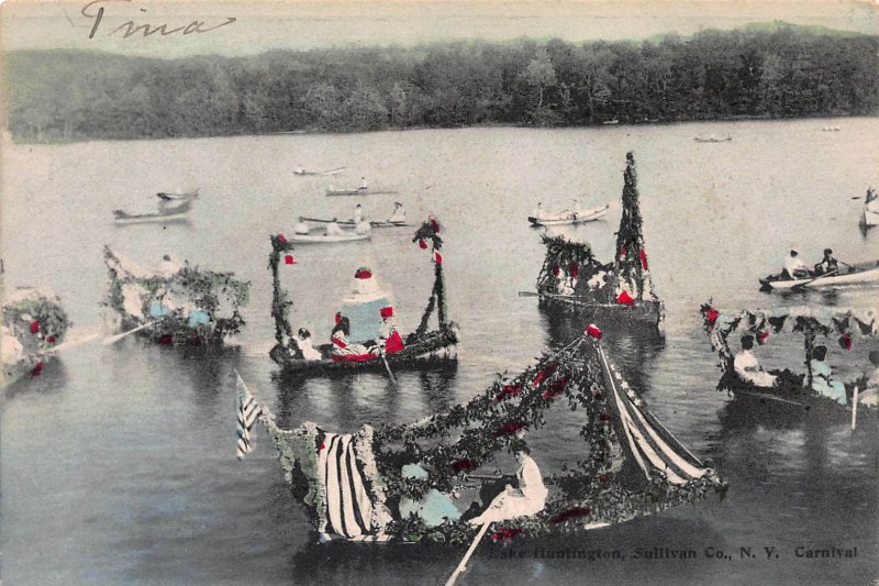 Carnival: Lake Huntington, Sullivan County, N.Y., Early Postcard, Used in 1908