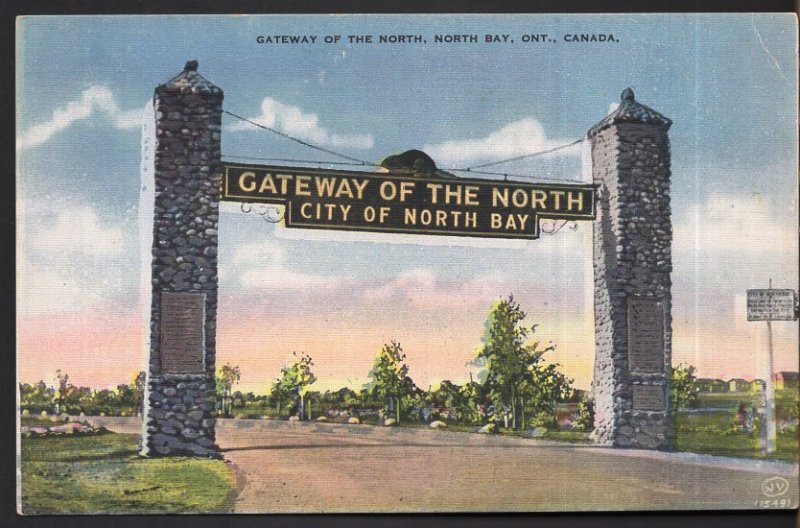 Ontario Gateway of the North NORTH BAY by Valentine-Black Co. - LINEN