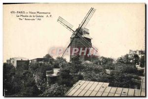 Postcard Old Windmill Old Paris Montmartre The Moulin de la Galette