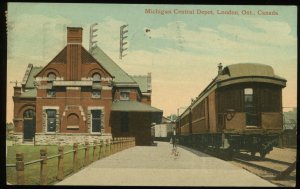 Michigan Central Depot, London, Ontario, Canada. 1912 Valentine & Son postcard
