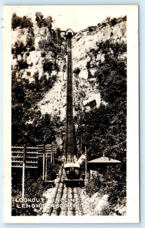 RPPC LOOKOUT MOUNTAIN Tennessee TN ~ INCLINE RAILROAD Real Photo Postcard