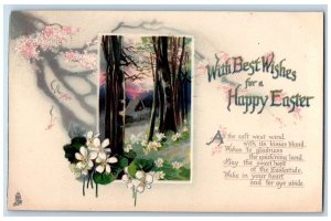 1911 Happy Easter Daisy Flowers Trees Embossed Jersey City NJ Tuck's Postcard 