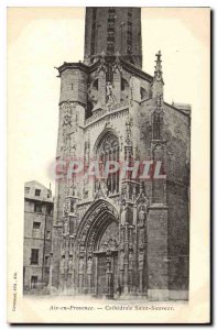 Old Postcard Aix en Provence Portal Cathedrale Saint Sauveur