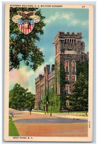 West Point New York NY Postcard Academic Building US Military Academy c1930's
