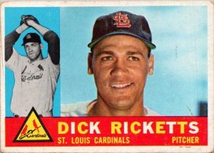 1960 Topps Baseball Card Dick Ricketts St Louis Cardinals sk10594