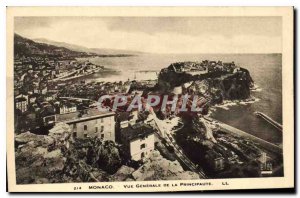 Old Postcard Monaco Vue Generale of the Principality