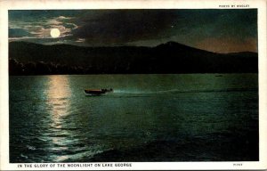 VINTAGE POSTCARD THE EVER CHANGING MOODS AND PHASES OF LAKE GEORGE NY STATE