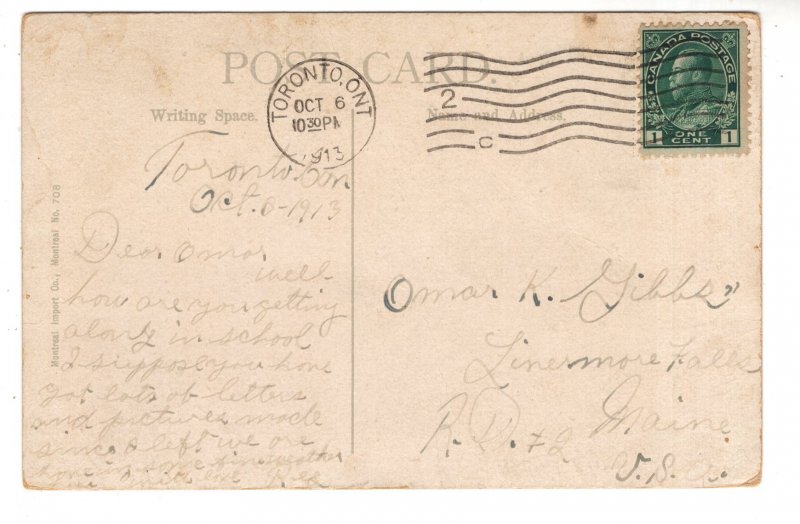 St Lawrence Hall, Montreal, Quebec, Used 1913