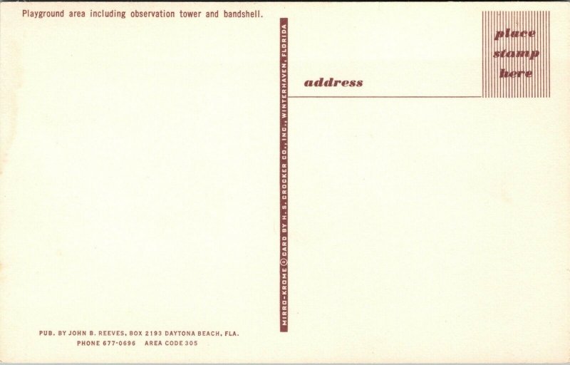 Vtg Daytona Beach FL Florida Boardwalk Observation Tower Bandshell Postcard 