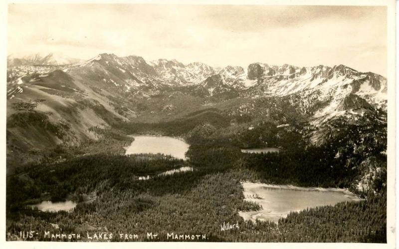 CA - Mammoth Lakes from Mt. Mammoth    *RPPC