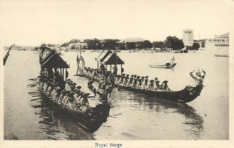 siam thailand, Royal Barge Procession during Reign King Rama VI Vajiravudh 1920s