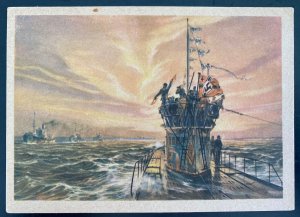 Mint Germany Picture Postcard U Boat Submarine WW2 In Fight High Seas