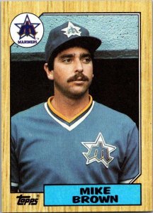 1987 Topps Baseball Card Mike Brown Seattle Mariners sk17908