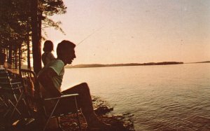 Postcard Fishing On Lake At Greenwood State Park Greenwood County South Carolina