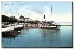 Old Postcard Evian les Bains harbor boat