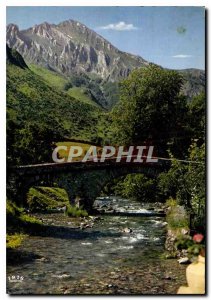 Modern Postcard The Pyrenees Arrens old bridge over the Gave d'Azun and the P...