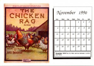 Calendar Card November 1990 The Chicken Rag Song