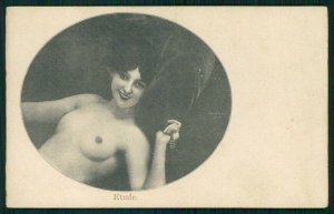 Artist Signed Risque Nude Lady postcard TC5251