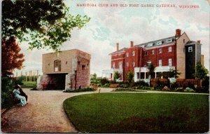 Manitoba Club & Fort Garry Gateway Winnipeg MB Unused MacFarlane Postcard F67