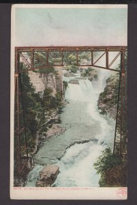 New York - Railroad Bridge and Rainbow Falls, Ausable Chasm - WB