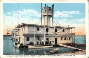 LOUISVILLE KY Inland Life Saving Station c1920 Postcard