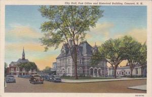 New Hampshire Concord City Hall Post Office and Historical Building Curteich