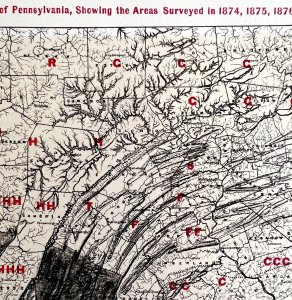 Coal Map 1877 Geological Survey 1874-1877 Pennsylvania Victorian DWAA3C