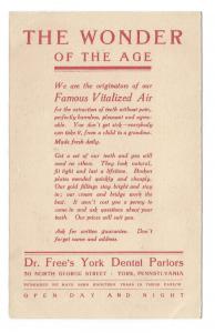 Trade Card Dr Free's York Dental Parlors Boy Feeding Calf