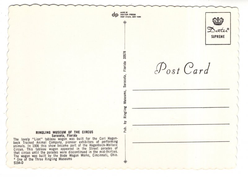 Lion Tableau Wagon, Ringling Museum, Sarasota, Florida