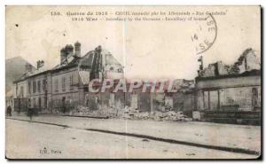 Old Postcard Creil fire of war by Allmands Rue Gambetta Incendiary by the Gor...