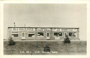 1940s Elk River Minnesota Rex Cole Cafe BBQ occupation Postcard RPPC 24-11092