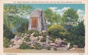 Pennsylvania Titusville Colonel Drake Monument Showing Original Well Drilled ...