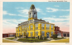 J39/ Springfield Tennessee Postcard c1940s Court House Building 81