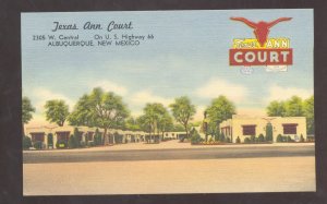 ALBUQUERQUE NEW MEXICO NM ROUTE 66 TEXAS ANN COURT ADVERTISING POSTARD