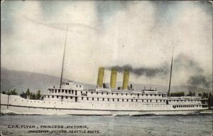 Princess Victoria Steamer Steamship CPR Flyer Vancouver Vintage Postcard