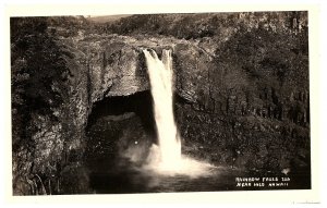 RPPC Postcard Hawaii Rainbow Falls Near Hilo Hawaii c1940