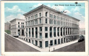 c1920s Seattle, WA King County Court House Rare Perspective Photo Postcard A64